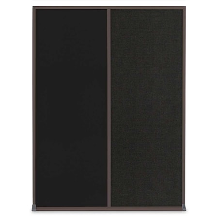 United Visual Products Single Door Radius Plus Corkboard, 24"X UV8001PLUS-BRONZE-BLACK
